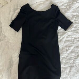 Black, fitted and flattering banana republic dress